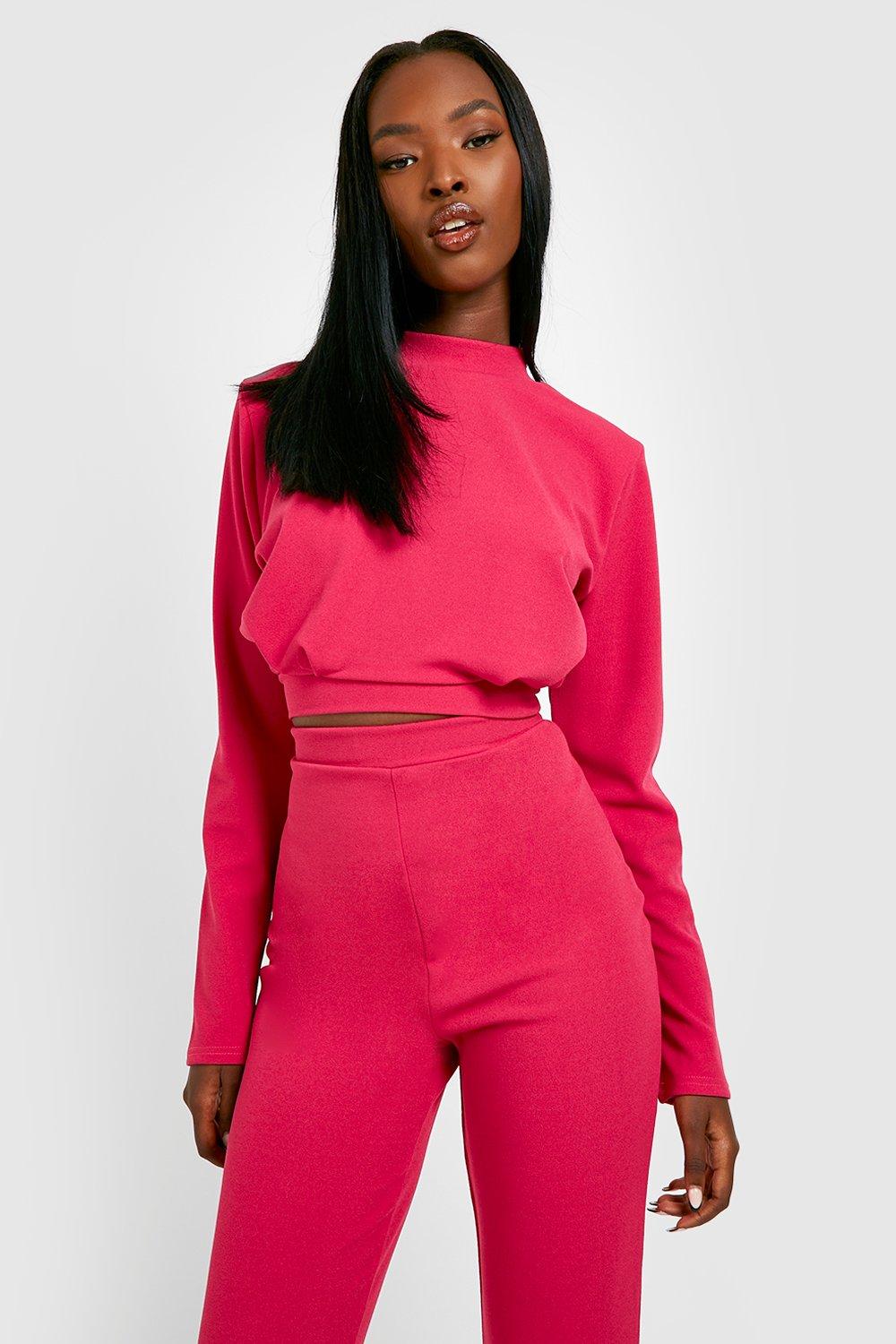 Neon pink on sale high neck top